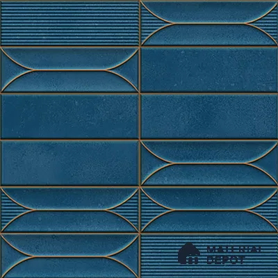 Faux Subway  Tile TL 07239 Boat 1004 1 ft x 1 ft Ceramic Glossy Finish - 9 mm  | 2 mm Spacer is Mandatory | Please Expect a Slight Variation of Pattern (Sample)